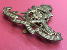 Load image into Gallery viewer, Original WW2 British Army Royal Artillery Kings Crown Cap Badge
