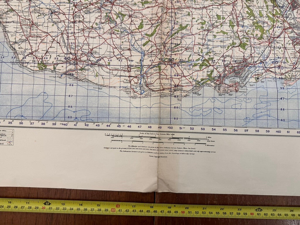 Original WW2 British Army GSGS OS Map of Wales - Pontypridd & Barry - The Militaria Shop