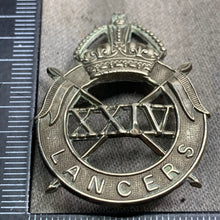 Load image into Gallery viewer, Original WW2 British Army 24th Lancers Cap Badge
