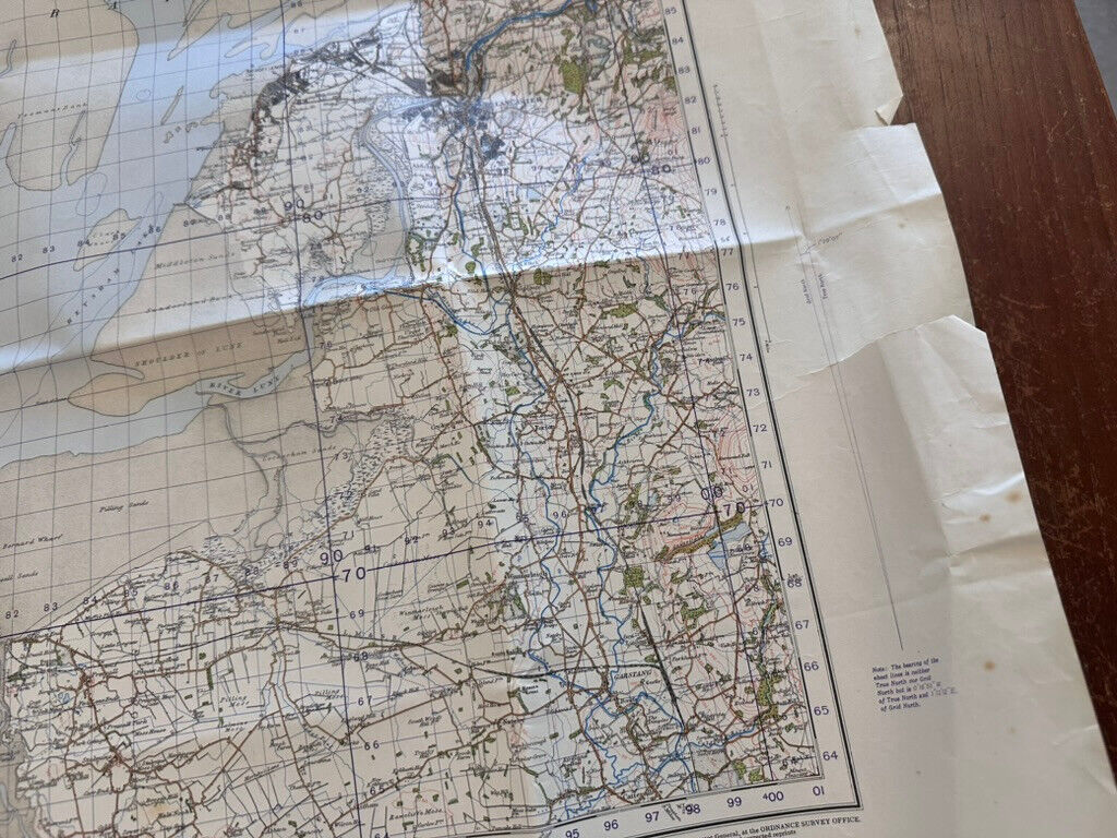 Original WW2 British Army GSGS OS Map of England & Wales - Lancaster & Barrow - The Militaria Shop