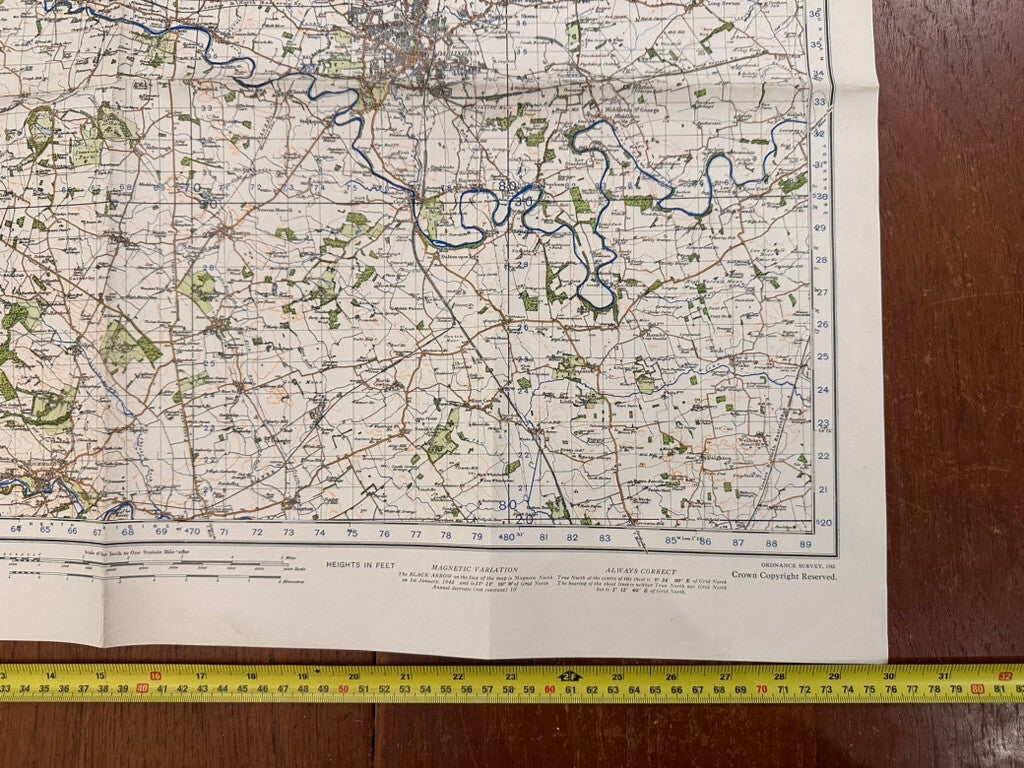 Original WW2 British Army GSGS OS Map of England - Darlington - The Militaria Shop