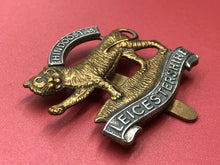 Load image into Gallery viewer, Original WW2 British Army Leicestershire Regiment Cap Badge
