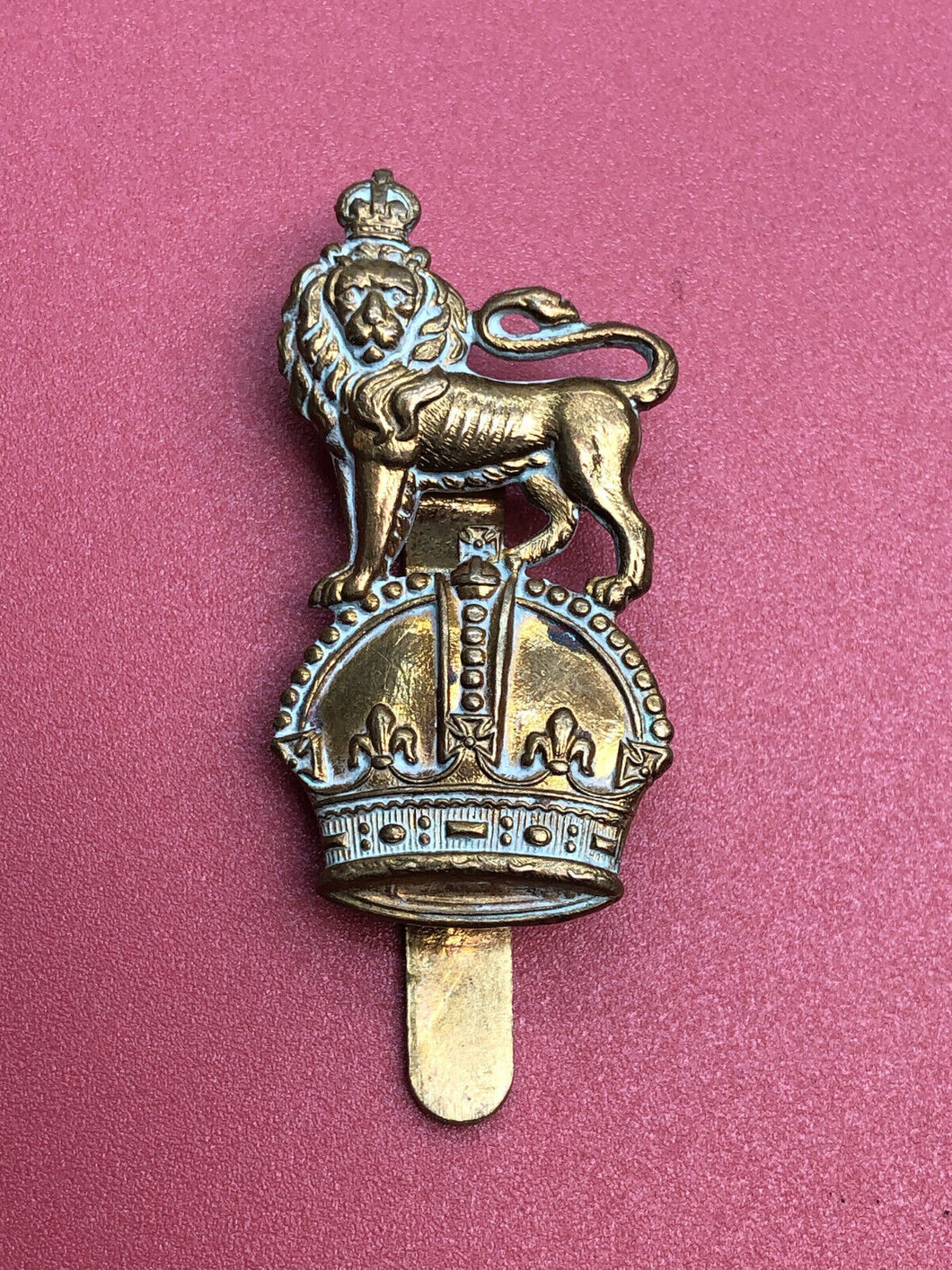 Original WW1 Royal 1st Devonshire Yeomanry Kings Crown Cap Badge