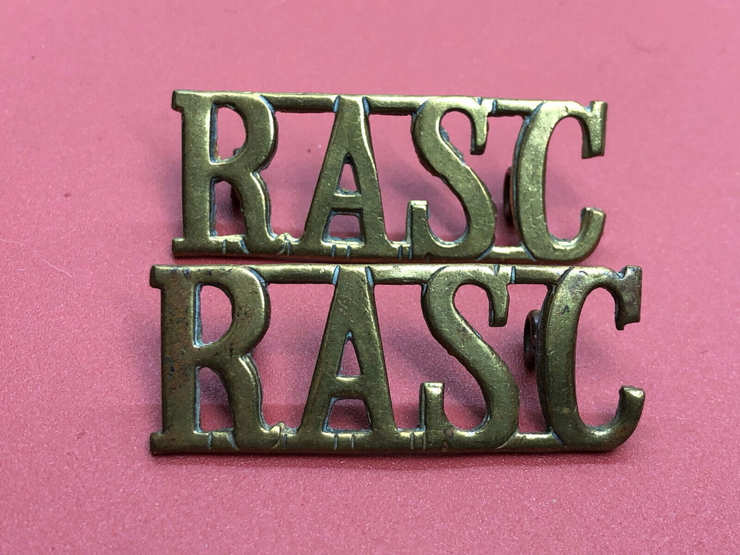 Original WW2 British Army RASC Royal Army Service Corps Shoulder Titles