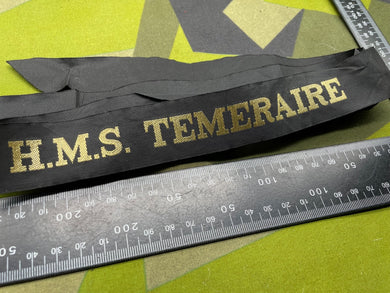 Original British Royal Navy HMCS Temeraire - Cap Tally - The Militaria Shop