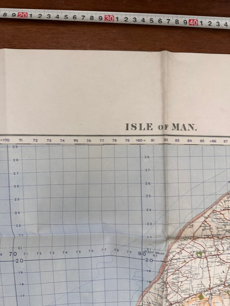 Original WW2 British Army GSGS OS Map of Great Britain - Isle of Man - The Militaria Shop