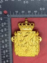 Load image into Gallery viewer, Original Norwegian Police Cap Badge in Gilt with Rear Fasteners
