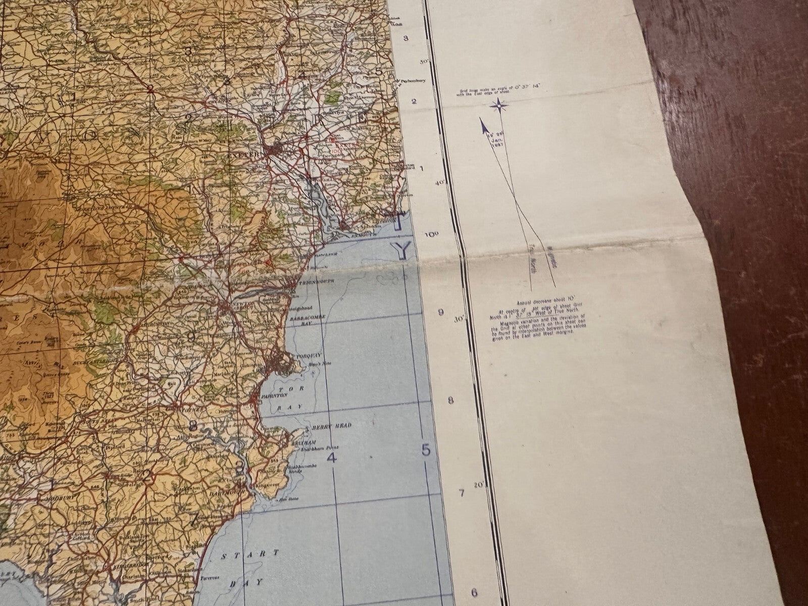 Original WW2 British Army RAF Navy Base Map of England - South West - Cornwall - The Militaria Shop