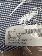 Chefs Trousers British Army Blue/White Chequered - New in Packet - Size Small - The Militaria Shop