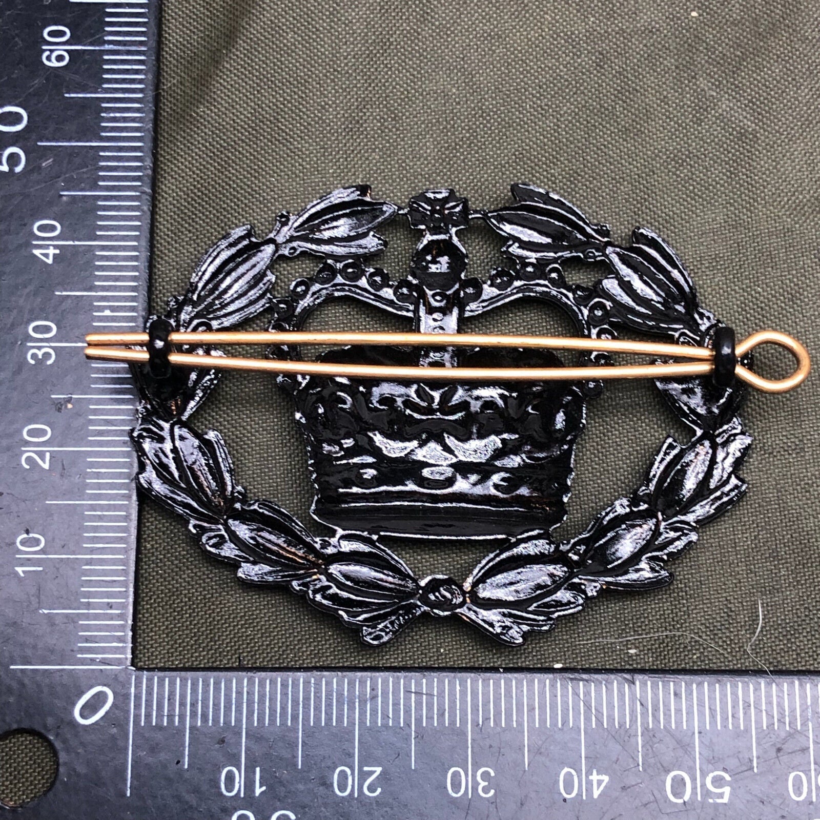 Genuine British Army RQMS Crown in Wreath Black Wrist Arm Rank Badge - The Militaria Shop