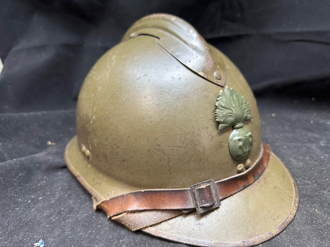 Original WW2 French Army M1926 Adrian Helmet Complete with Liner & Chinstrap