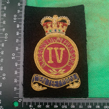 Load image into Gallery viewer, British Army Bullion Embroidered Blazer Badge - 4th Queen&#39;s Own Hussars
