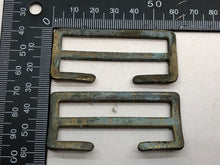 Load image into Gallery viewer, Original WW2 British Army Small Pack / Large Pack Strap Brass Buckles
