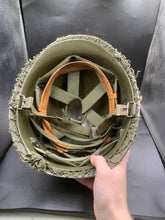 Load image into Gallery viewer, Genuine Dutch Army M53 Euroclone of US M1 Camouflaged Helmet &amp; Liner Set - The Militaria Shop
