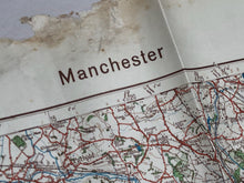 Load image into Gallery viewer, Original WW2 German Luftwaffe Map of Manchester / Liverpool UK North West
