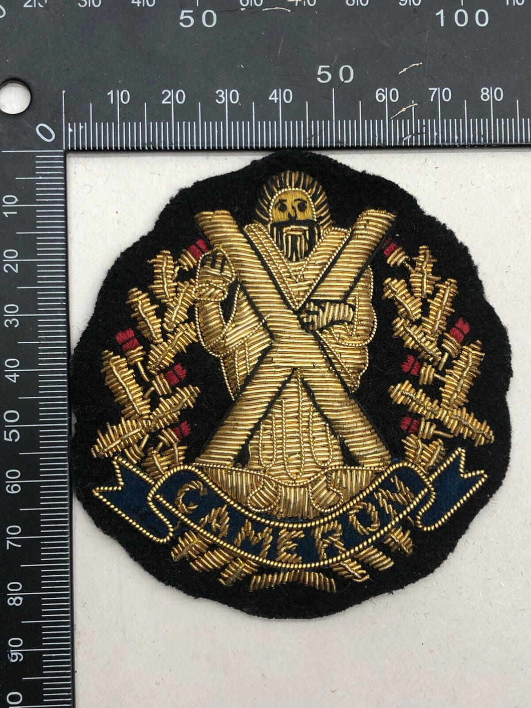 British Army Bullion Embroidered Blazer Badge - Cameron Highlanders