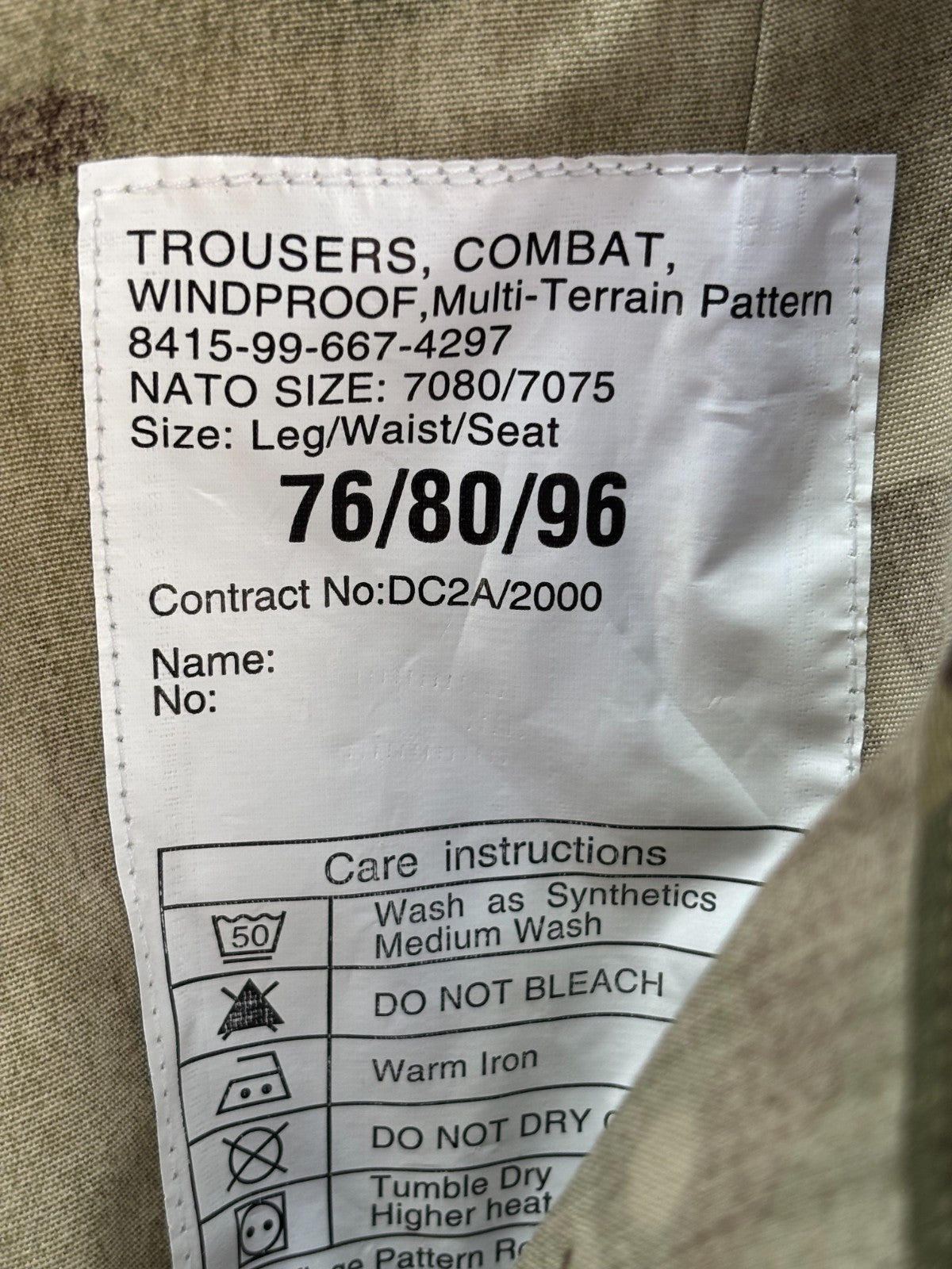 Genuine British Army MTP Combat Windproof Trousers - Size 76/80/96 - The Militaria Shop