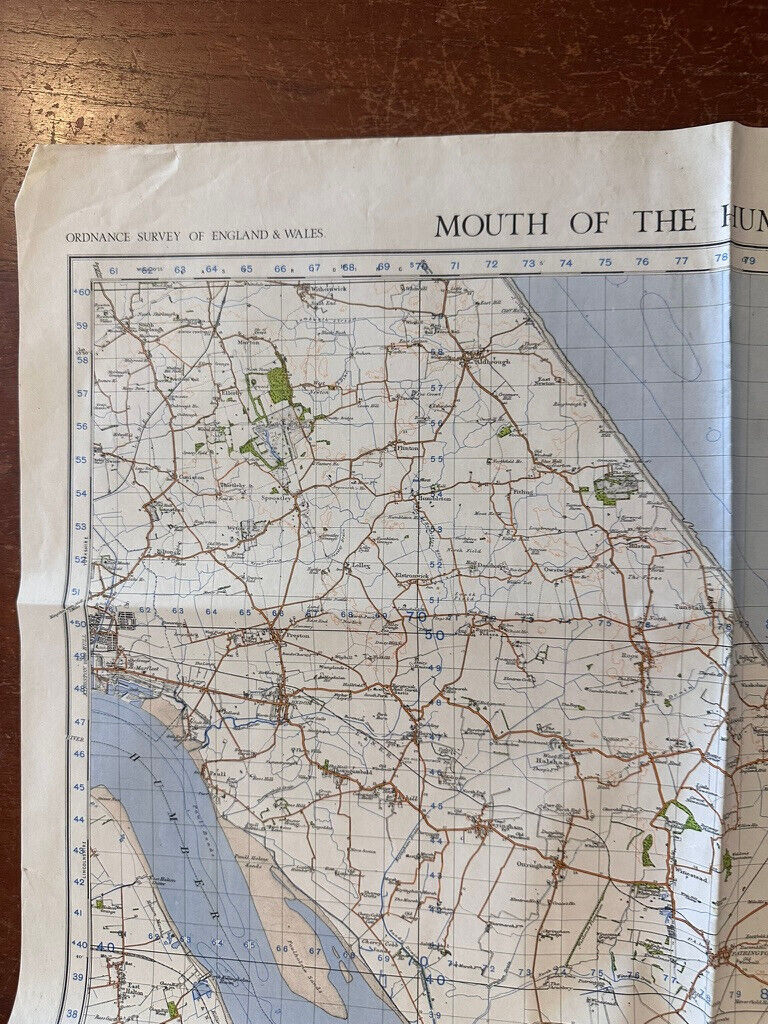 Original WW2 British Army GSGS OS Map of England & Wales - Mouth of the Humber - The Militaria Shop