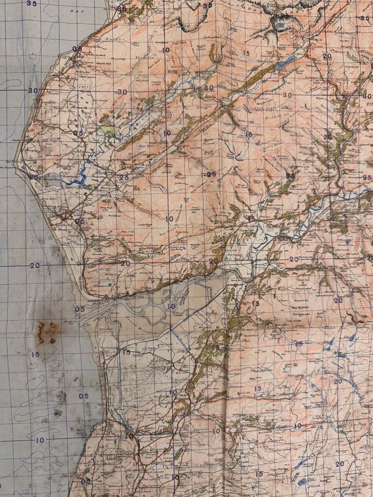 Original WW2 British Army GSGS OS Map of Great Britain - Barmouth & Aberystwtrh - The Militaria Shop