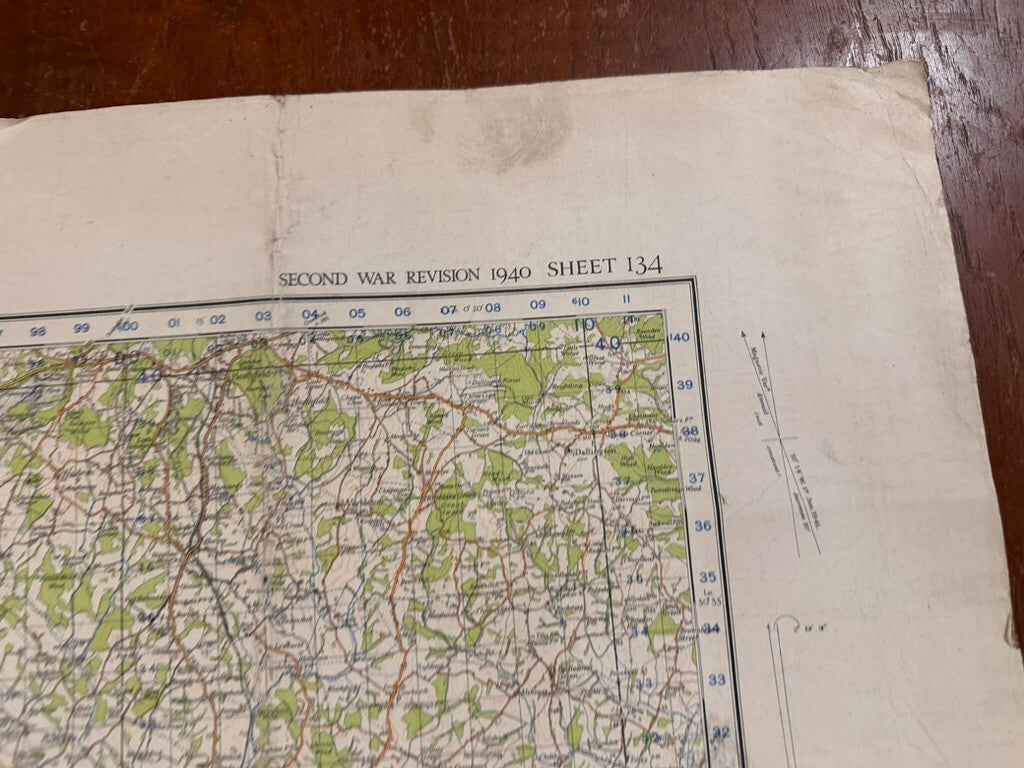 Original WW2 British Army GSGS OS Map of England - Brighton & Eastbourne - The Militaria Shop