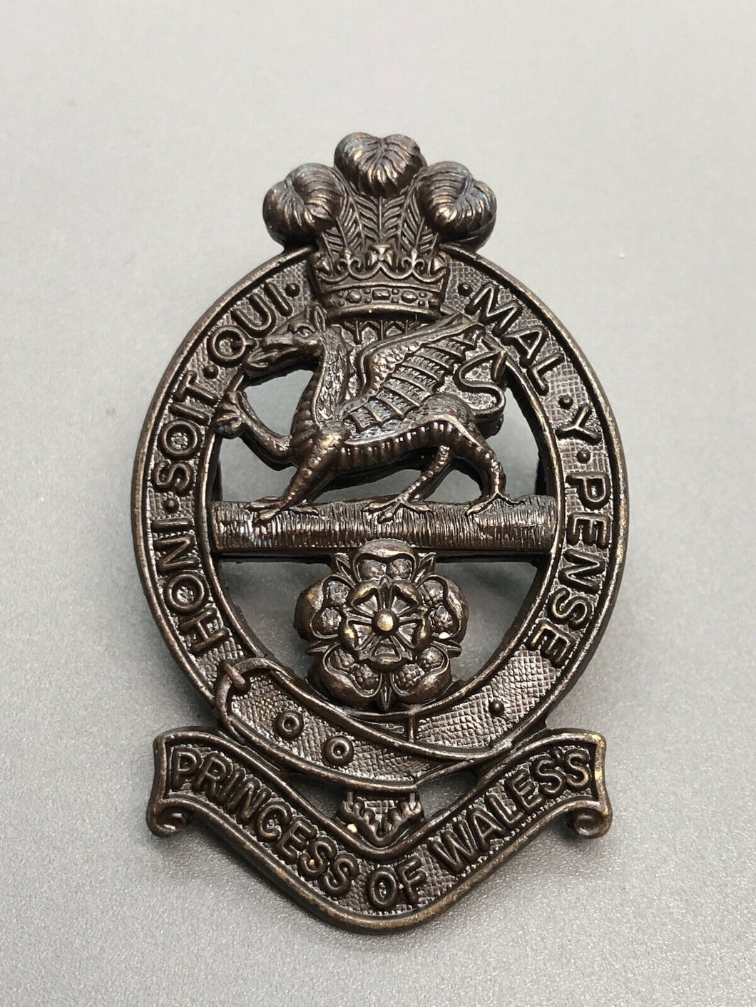 Genuine British Army Princess of Wales's Royal Regiment Cap Badge