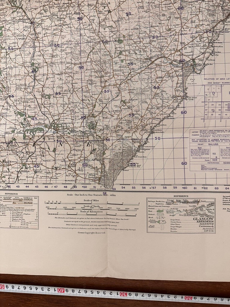 Original WW2 British Army GSGS OS Map of Great Britain - Peterhead - The Militaria Shop