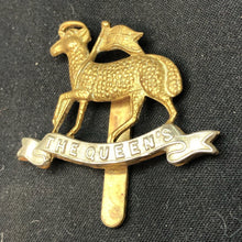 Load image into Gallery viewer, Original WW2 British Army Cap Badge - Queen&#39;s Royal Regiment (West Surrey) - The Militaria Shop

