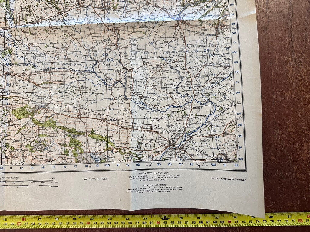 Original WW2 British Army GSGS OS Map of England & Wales - Pickering & Thirsk - The Militaria Shop