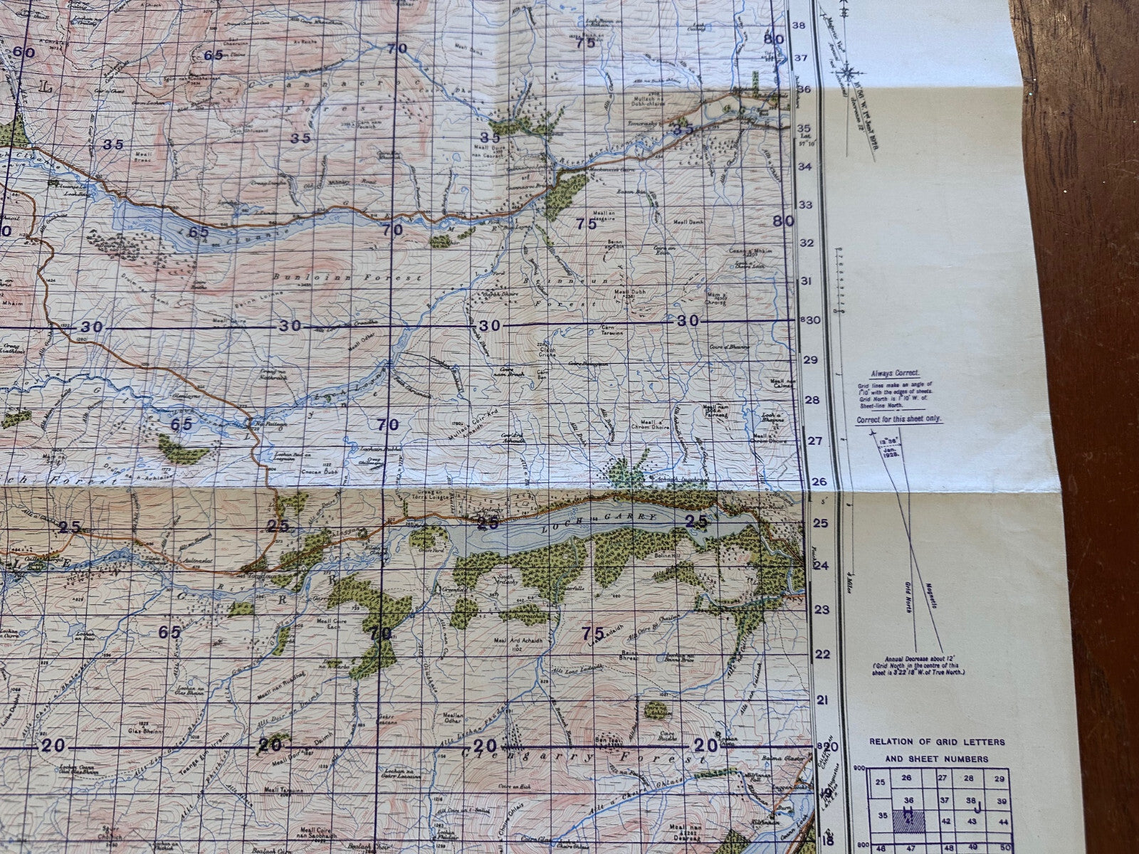 Original WW2 British Army GSGS Map of Scotland - Glen Shiel & Glen Garry - The Militaria Shop