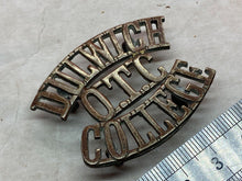 Load image into Gallery viewer, Original WW1 British Army Dulwich OTC College WM Shoulder Title
