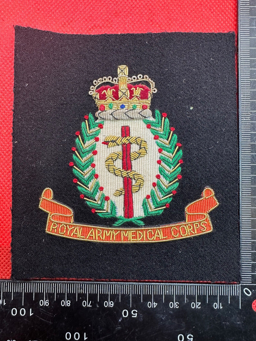 British Army Bullion Embroidered Blazer Badge - RAMC Royal Army Medical Corps