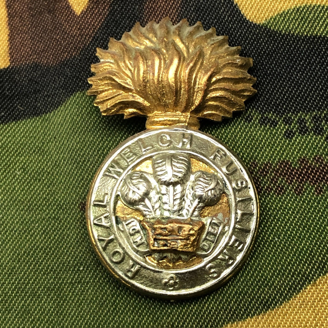 Original British Army WW2 Collar Badge - Royal Welch Fusiliers - The Militaria Shop