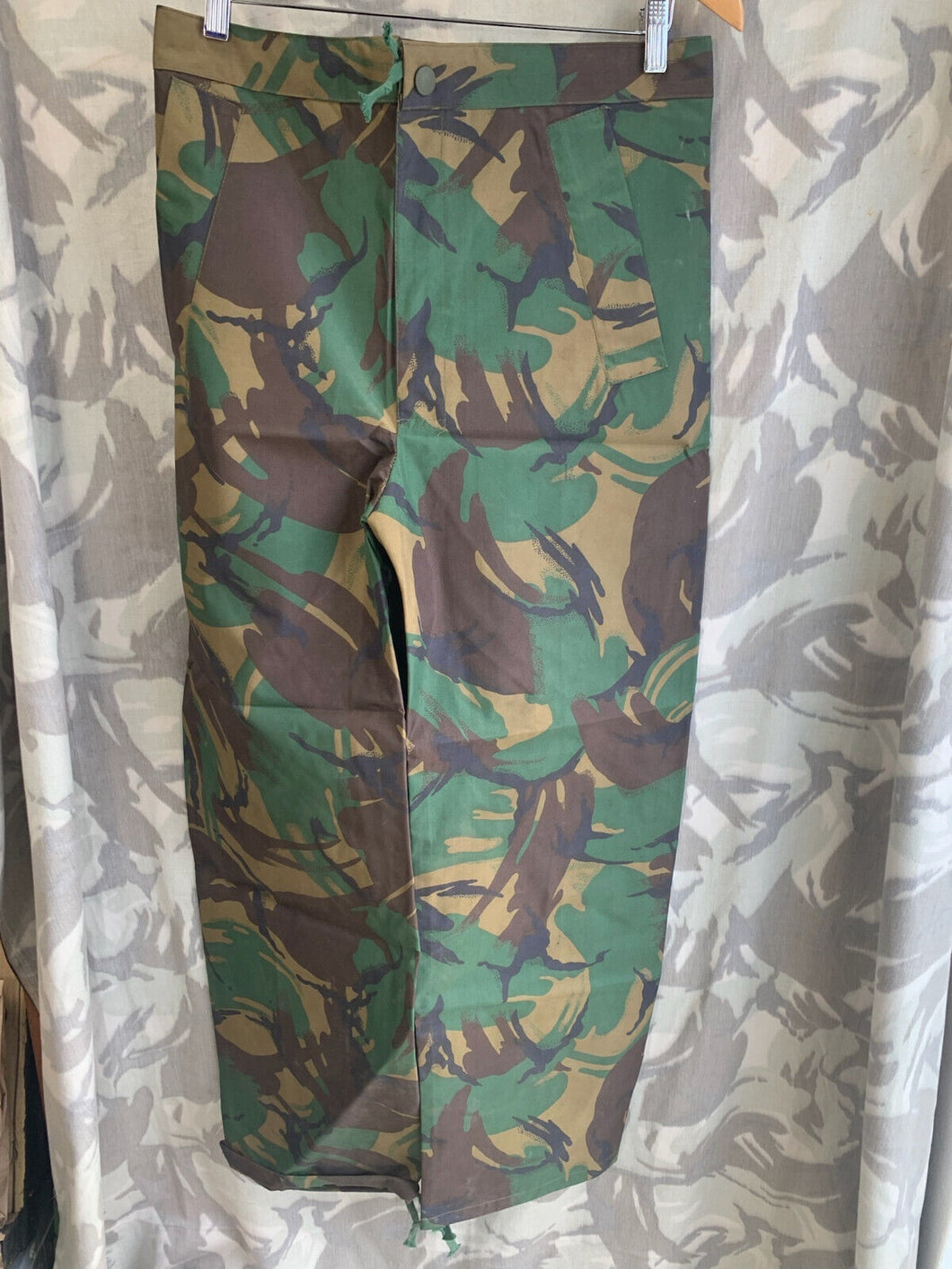 Genuine British Army DPM Camouflaged Rain Trousers Waterproof PVC - Size 70/80