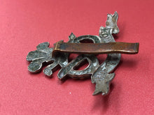 Load image into Gallery viewer, Original WW2 British Army Kings Crown Cap Badge - North Stafford Regiment
