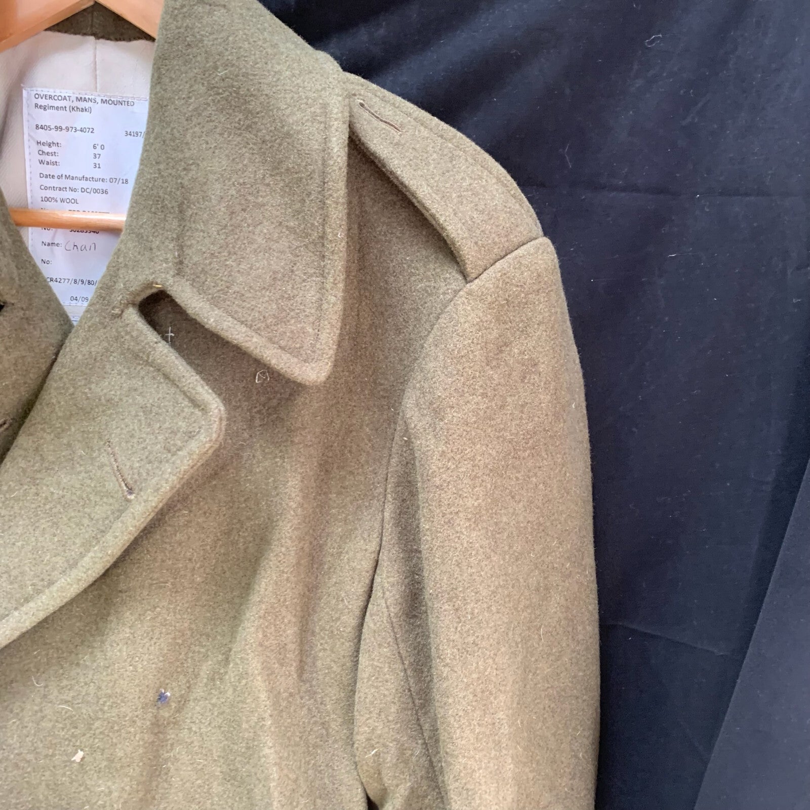 Genuine British Army Man's Mounted Regiment Khaki Greatcoat - 37" Chest - The Militaria Shop