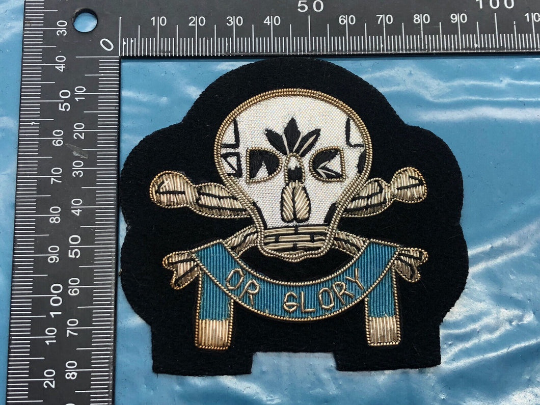 British Army Bullion Embroidered Blazer Badge - Death or Glory 17th/21st Lancers