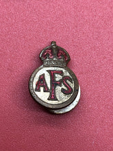 Load image into Gallery viewer, Original WW2 British Home Front AFS Auxiliary Fire Service Lapel Pin
