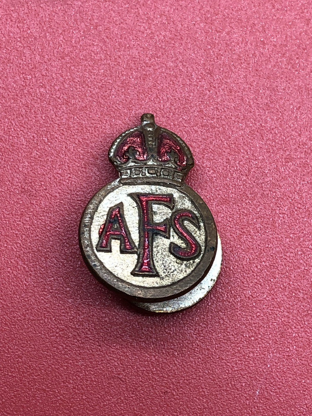 Original WW2 British Home Front AFS Auxiliary Fire Service Lapel Pin