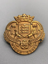 Load image into Gallery viewer, Original WW1 British Army Lancashire Volunteers Wigan Corps Cap Badge
