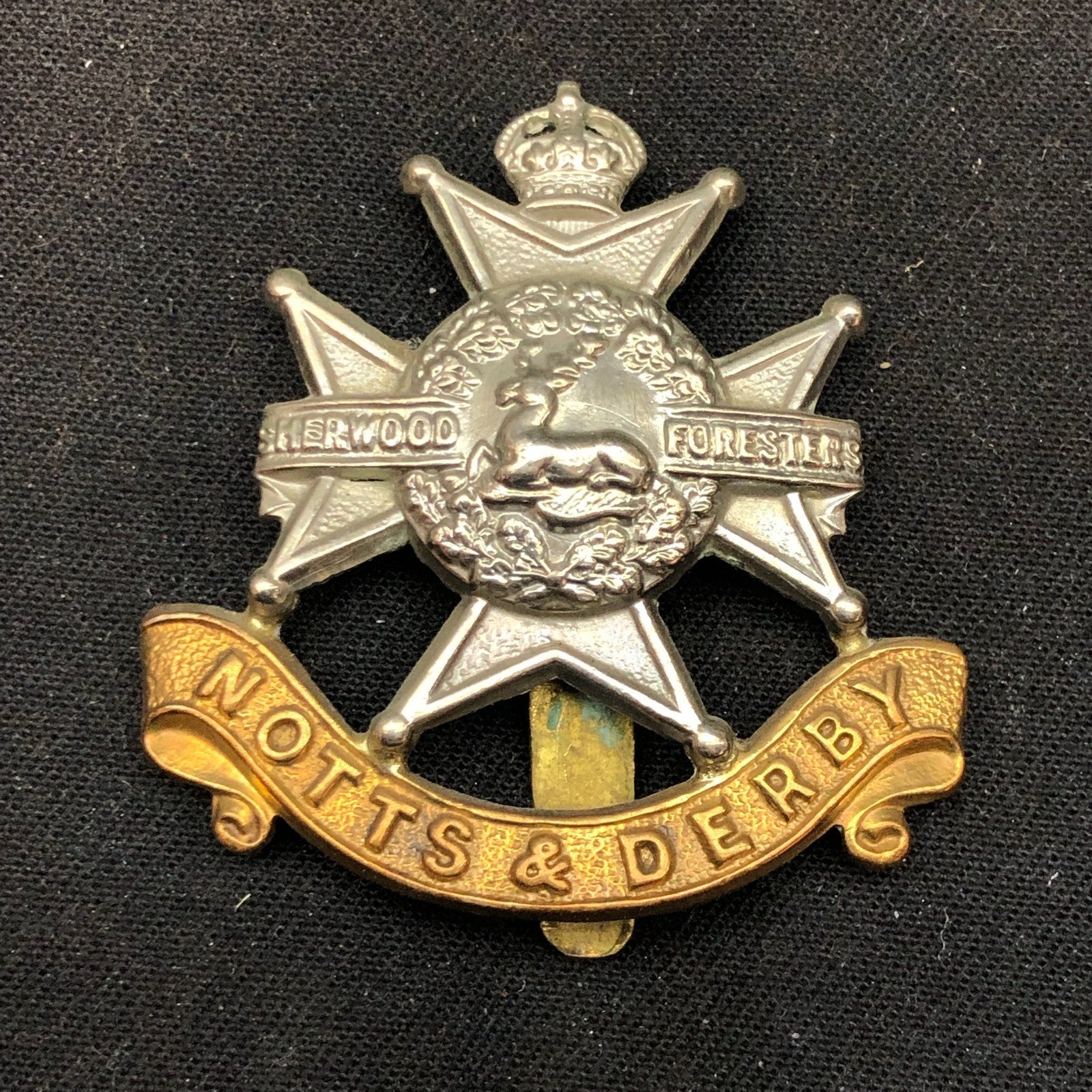 Original WW2 British Army Cap Badge - Sherwood Foresters - The Militaria Shop