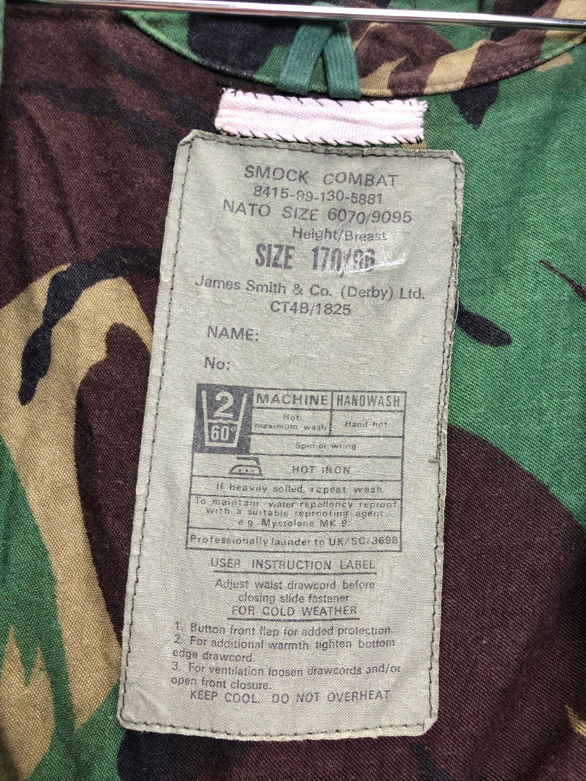 Vintage British Army Surplus Camouflaged Combat DPM Jacket - Size 170/96 - The Militaria Shop