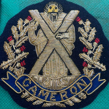 Load image into Gallery viewer, British Army Bullion Embroidered Blazer Badge - Cameron Highlanders
