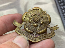 Load image into Gallery viewer, Original British Army WW1 Lancashire Hussars Cap Badge
