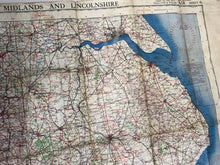 Load image into Gallery viewer, Original WW2 British Army / RAF Bases Map - North Midlands &amp; Lincolnshire
