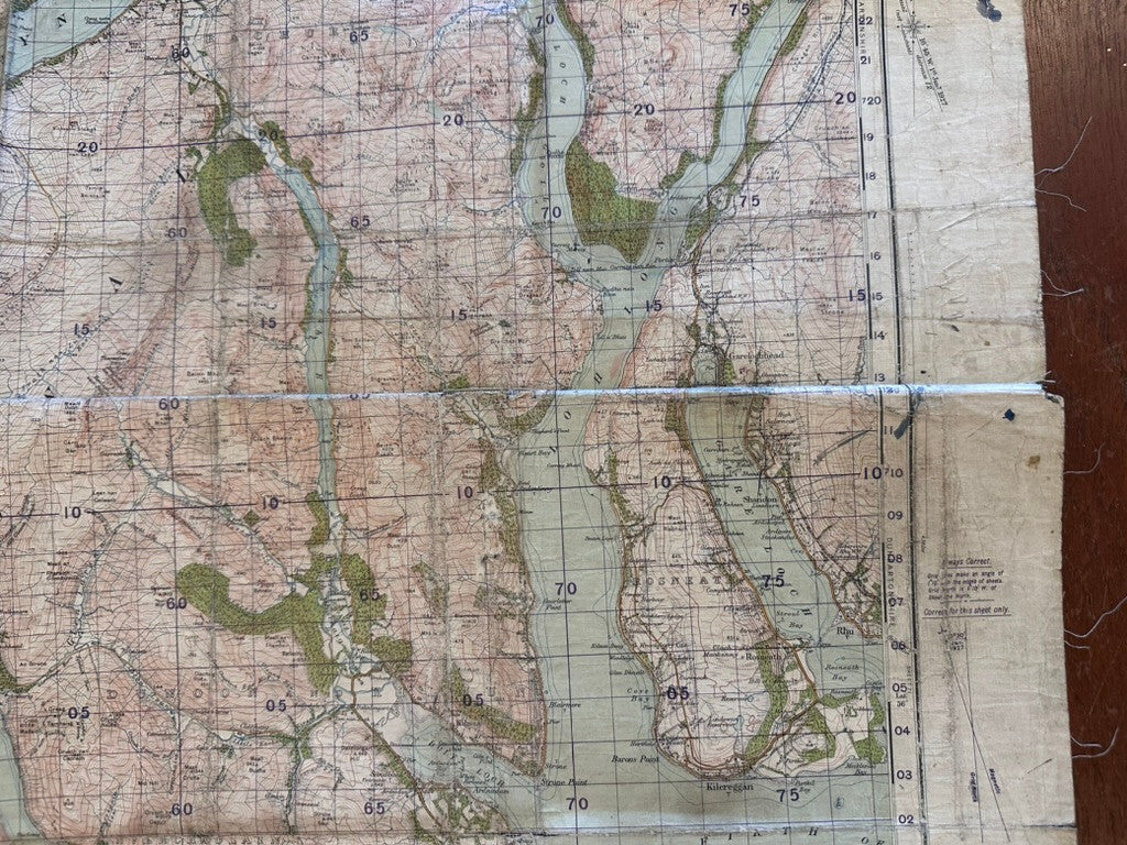 Original WW2 British Army GSGS Map of Scotland - Dunoon & Loch Fyne - The Militaria Shop