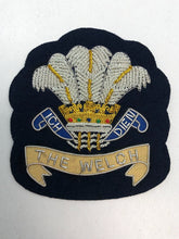 Load image into Gallery viewer, British Army Bullion Embroidered Blazer Badge - The Welch Regiment
