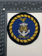 Lade das Bild in den Galerie-Viewer, British Navy Bullion Embroidered Blazer Badge - WRNS Women&#39;s Royal Naval Service
