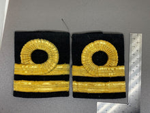 Load image into Gallery viewer, Original British Royal Navy Lieutenant&#39;s Shoulder Rank Epaulettes - Lightly Used
