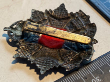 Load image into Gallery viewer, Original British Army WW1 / WW2 Border Regiment Blackened Cap Badge
