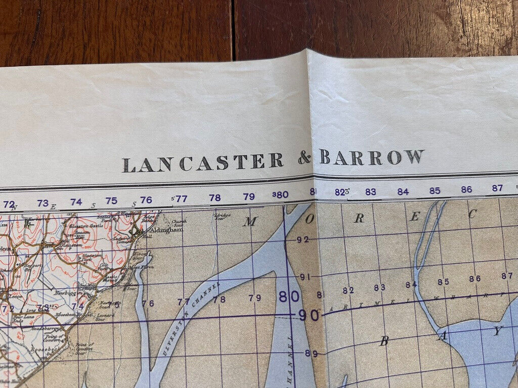 Original WW2 British Army GSGS OS Map of Great Britain - Lancaster & Barrow - The Militaria Shop